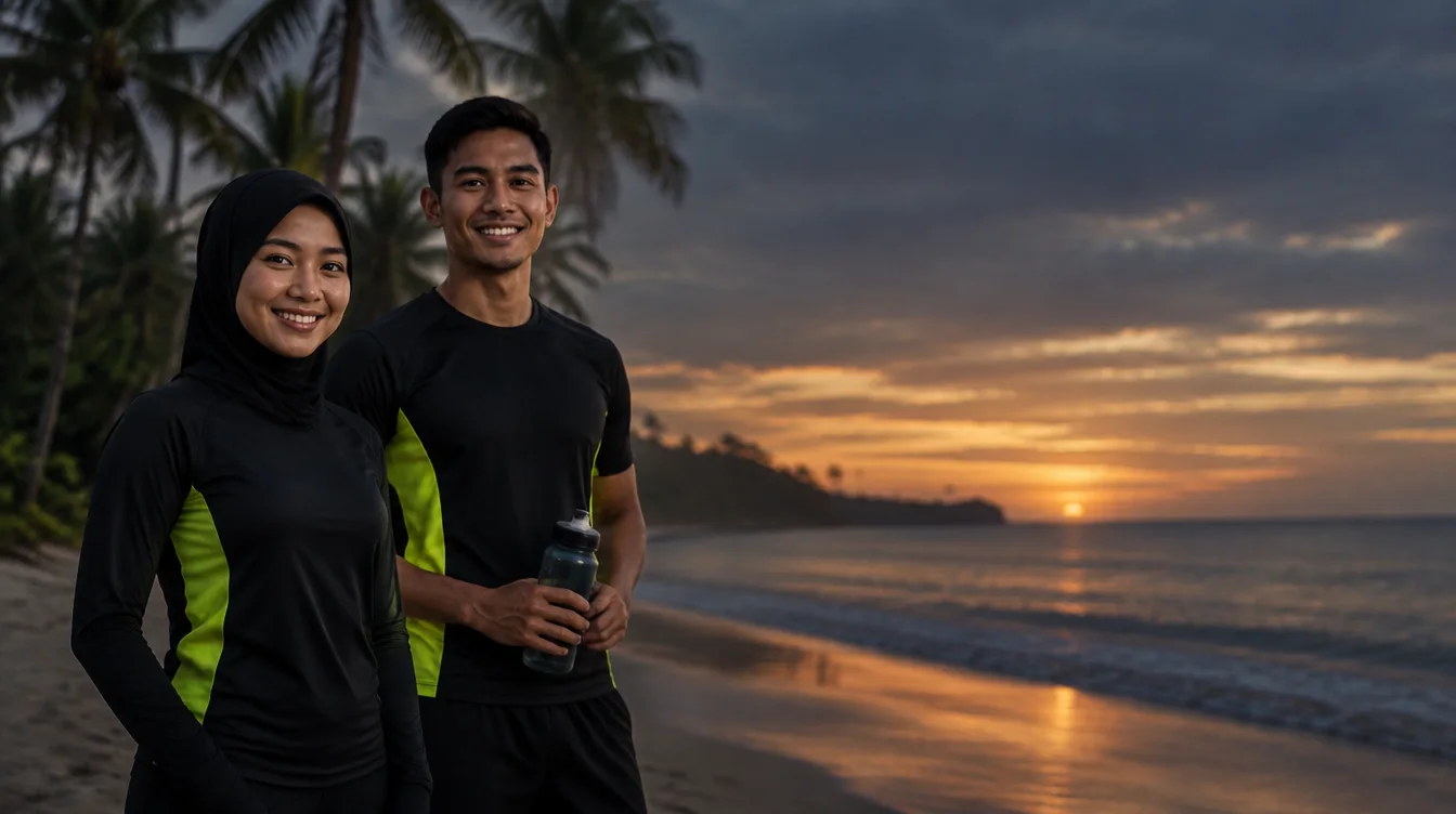 Pelari tersenyum